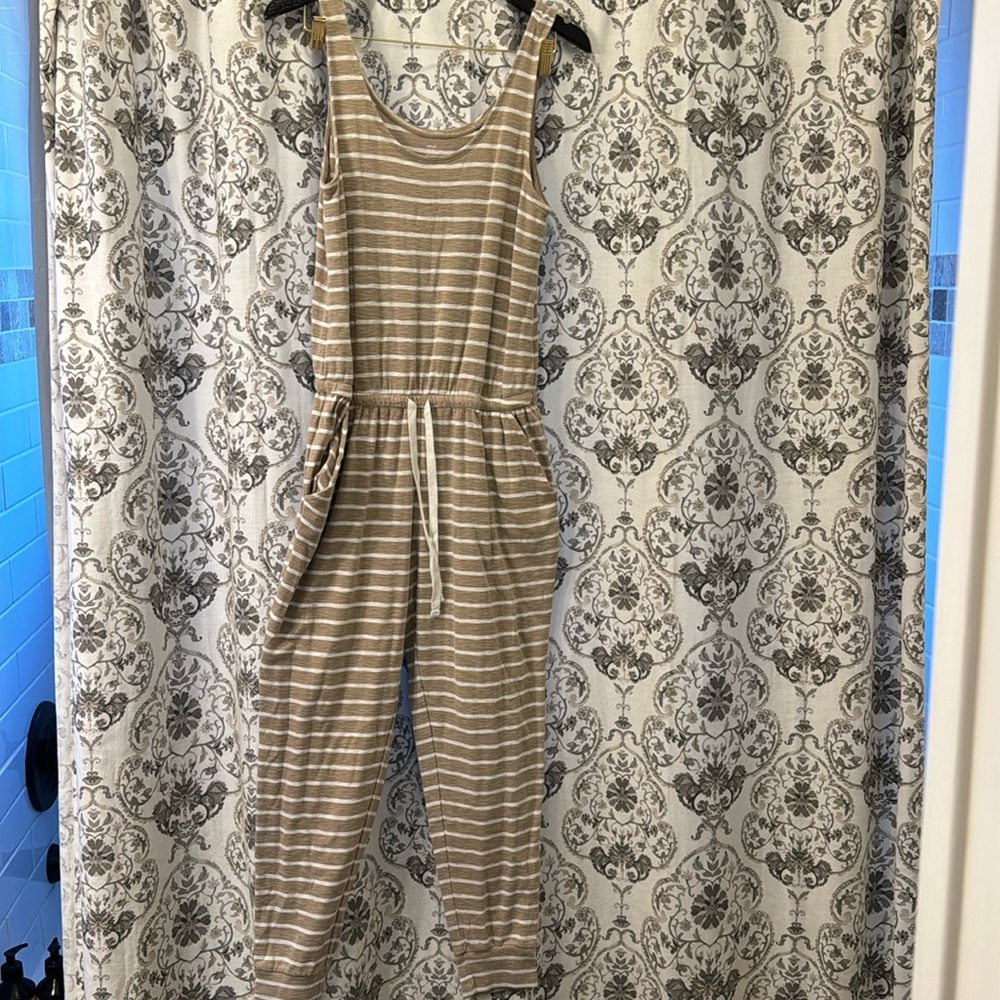 Arie tie waist striped jumpsuit